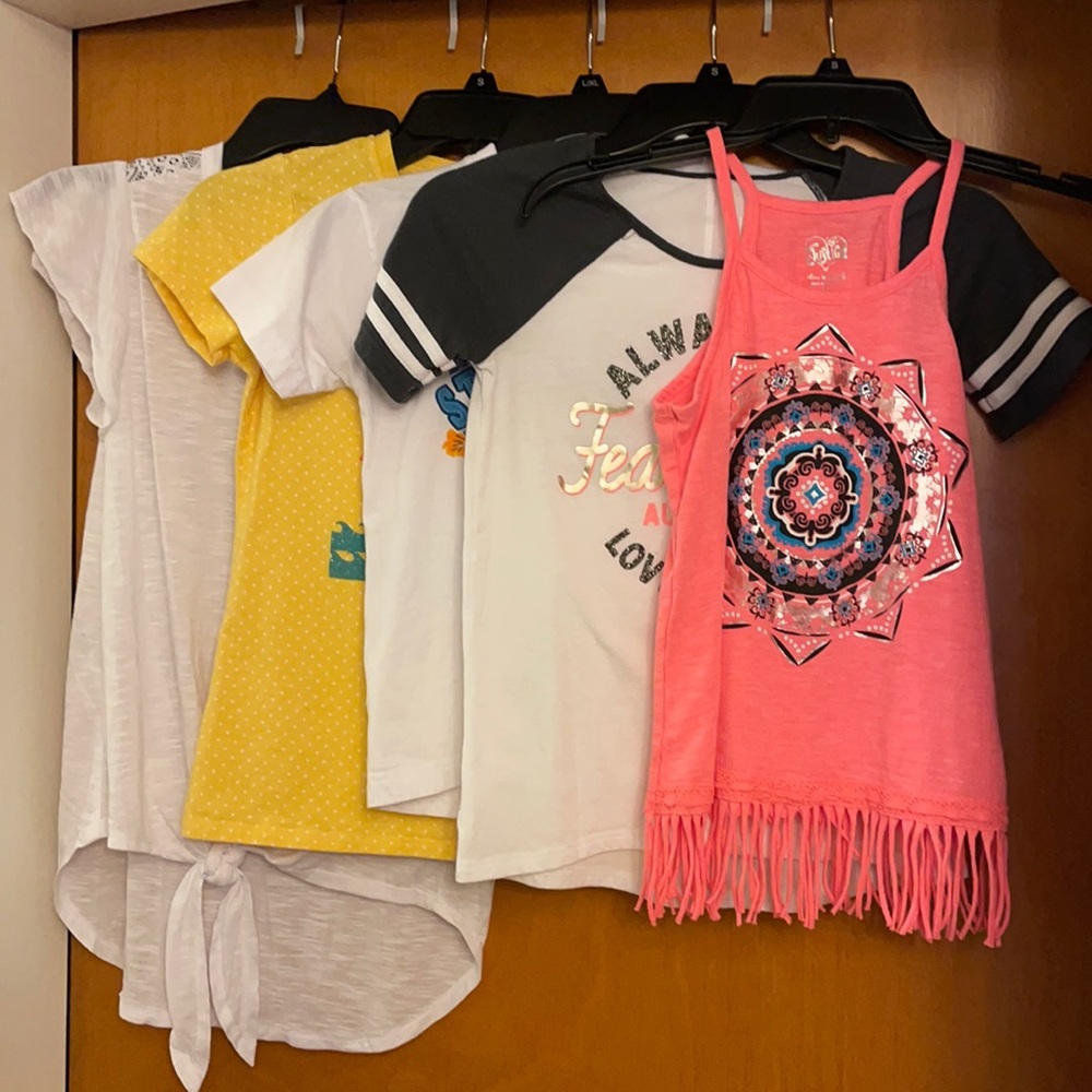 Lot of 5 girls size 10 shirts, mixed brands